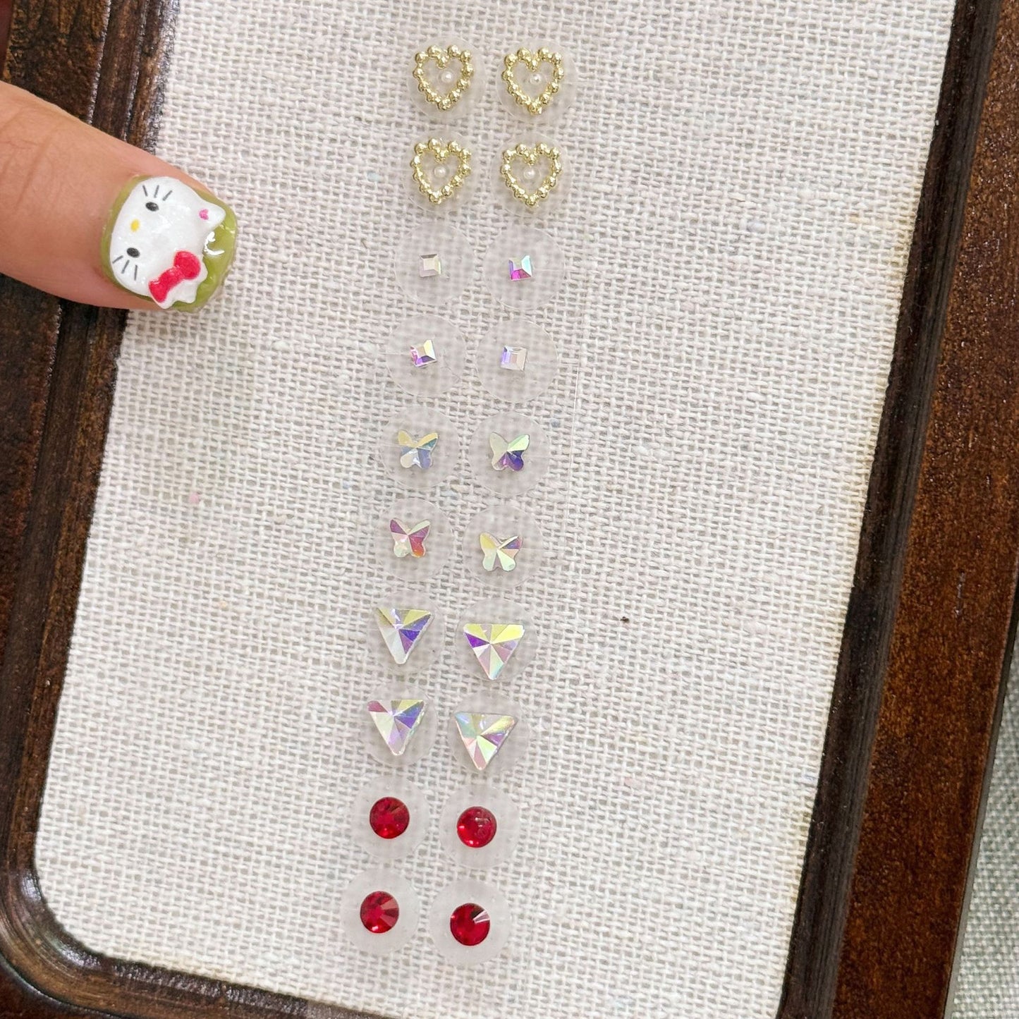 Fashion Auricular Point Sticker Crystal Ear Patch Bead Massage Stress Earrings