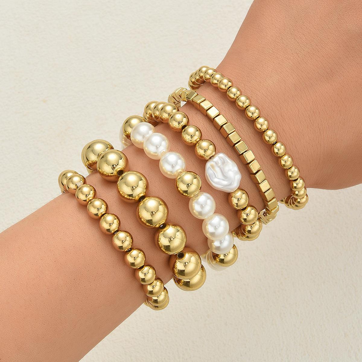 Leaves Glossy Irregular With Personality Stripes Bracelets