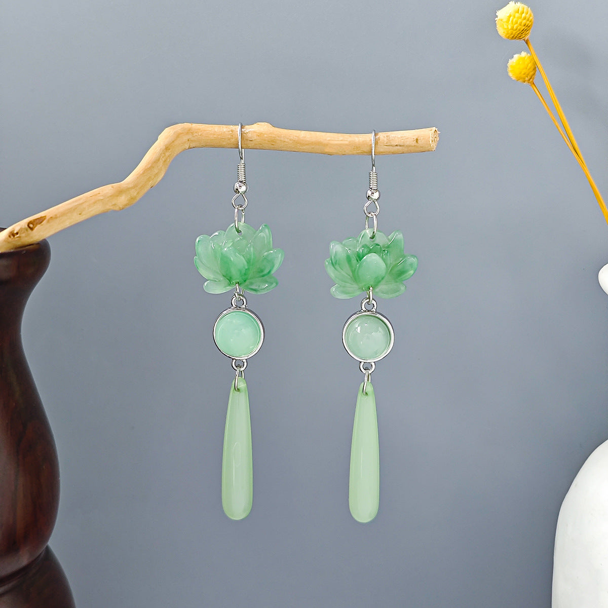 Chinese Ancient Style Beaded Long Fringe Han Earrings