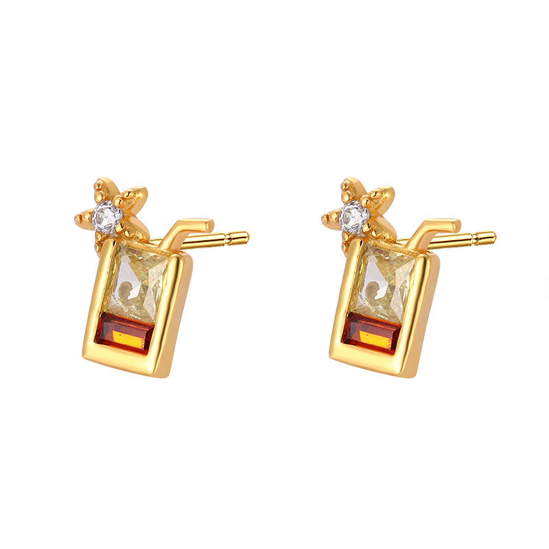 Sterling Sier Ice Cream Lollipop Temperament Entry Lux Dessert Earrings
