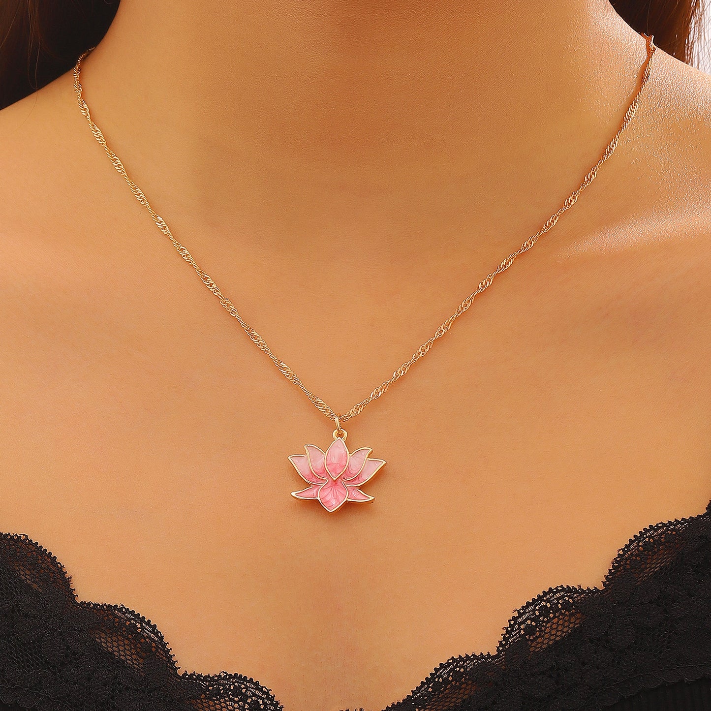 Women's Happy Pink Seedpod Light Luxury Clavicle Necklaces