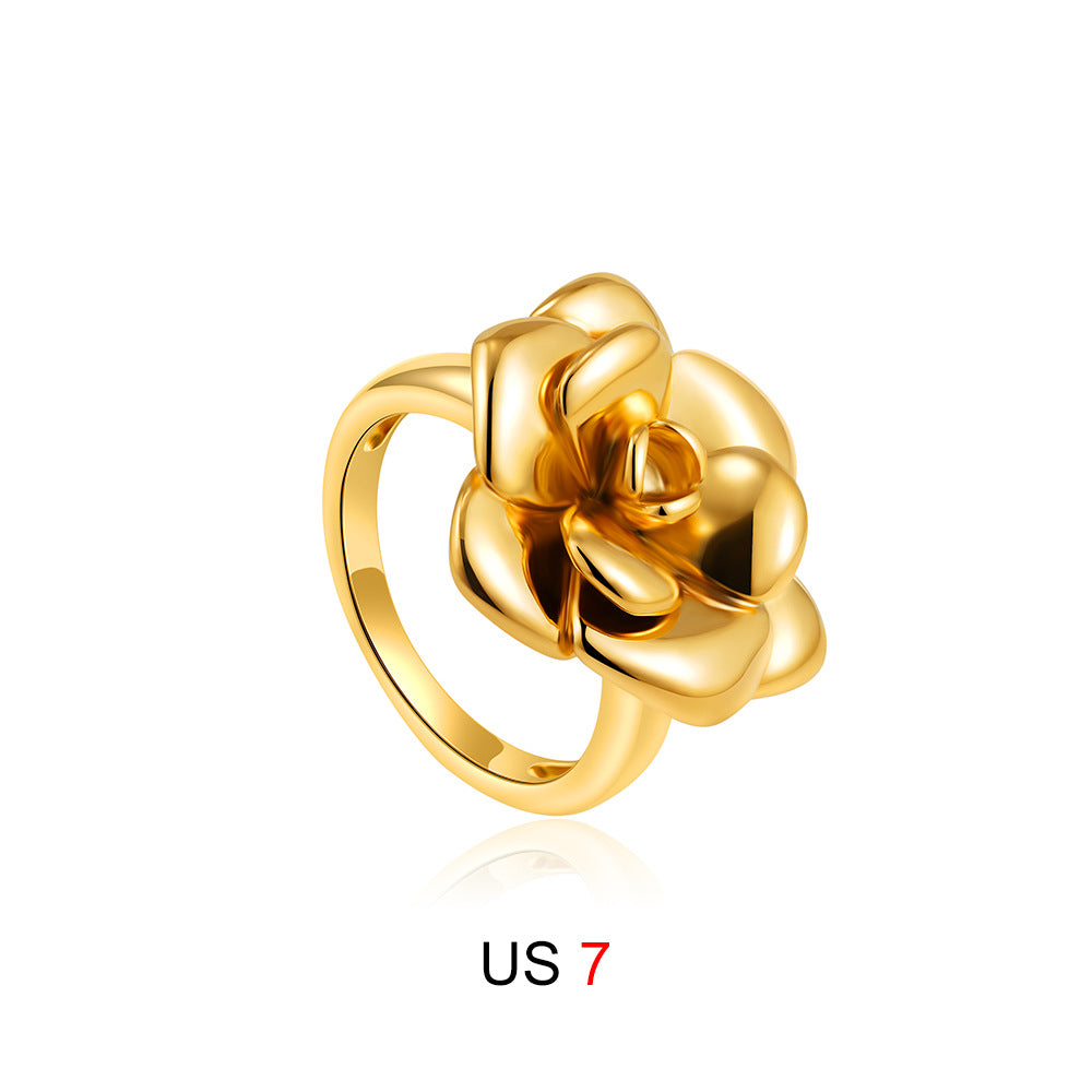 Rose Decorative Simple Light Luxury Middle Rings