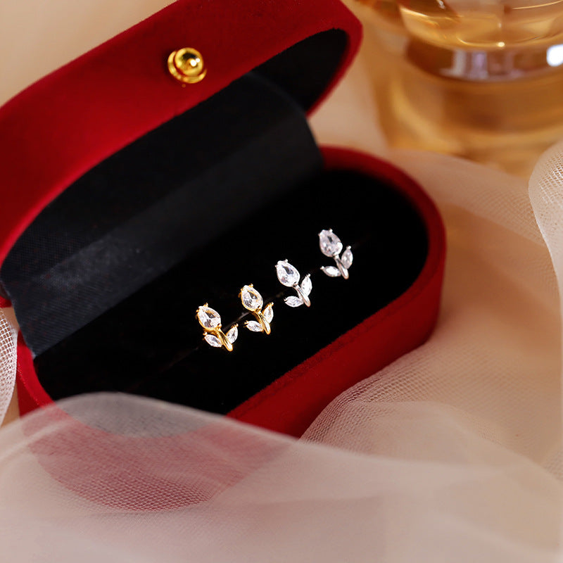 Women's Tulip Fashionable Small Light Luxury Flower Earrings