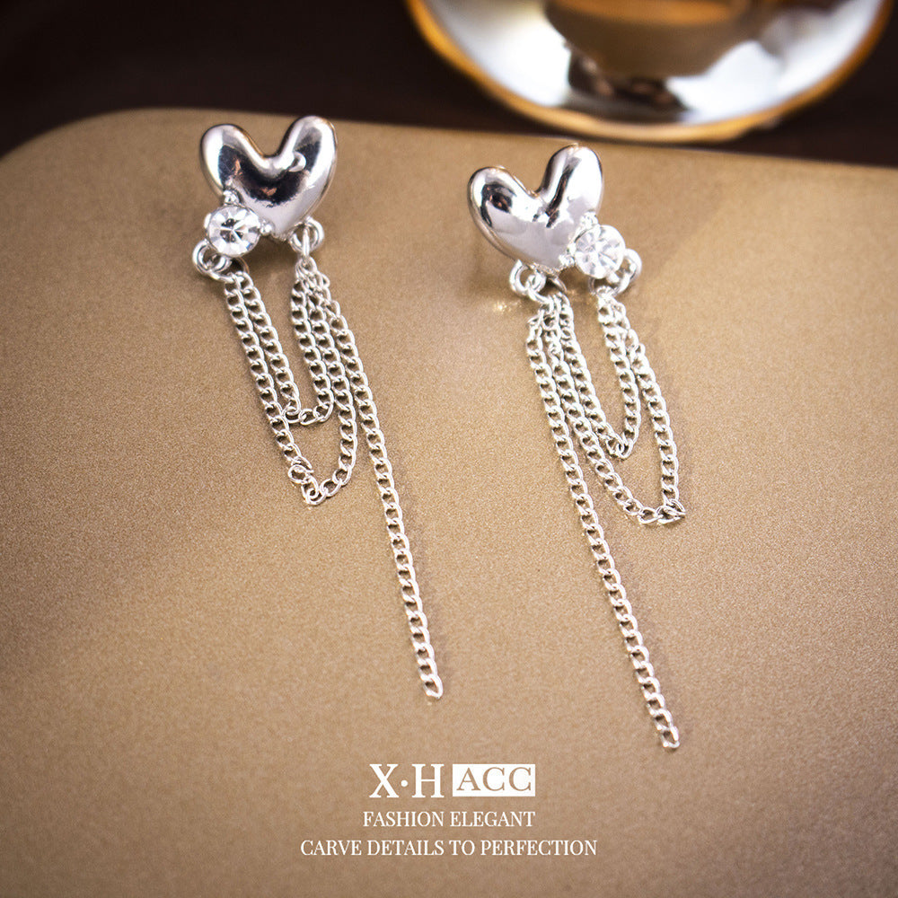 Elegant Zircon Butterfly Tassel Gentle Stylish Personality Stud Earrings