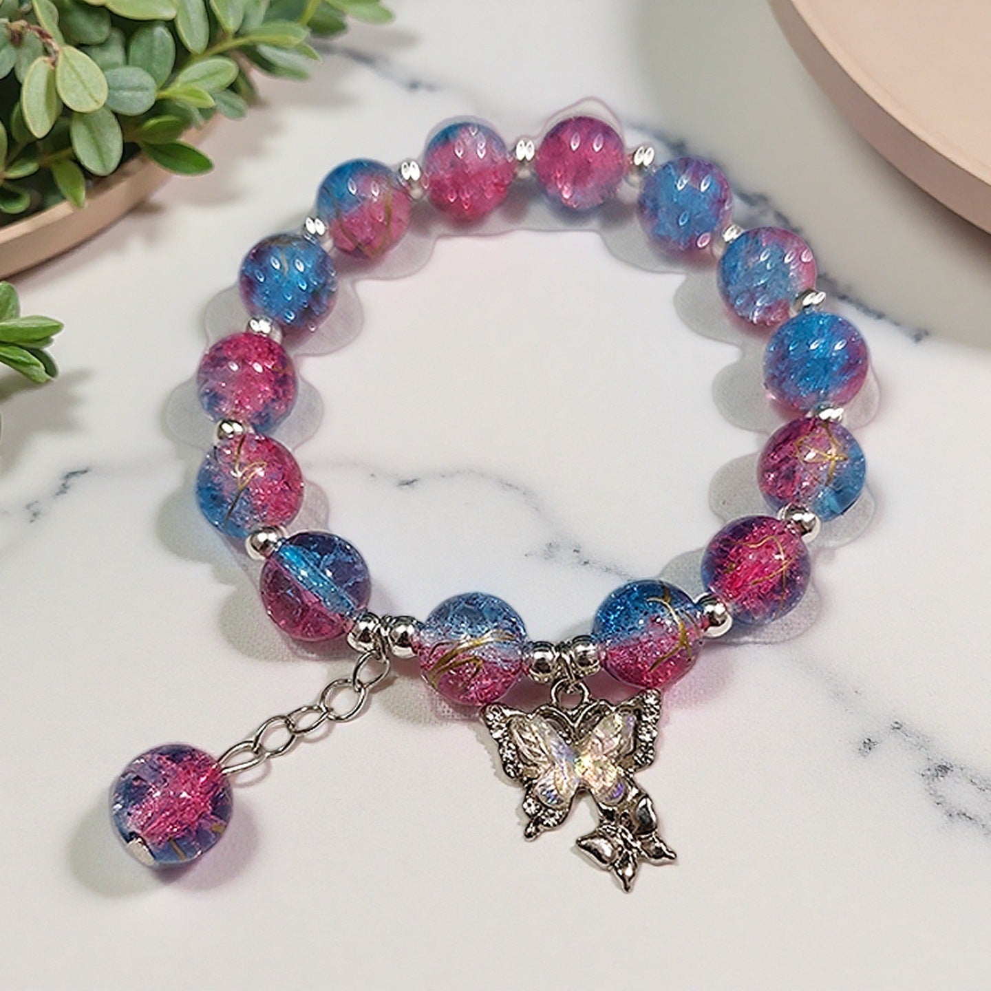 Fantasy Flower Glazed Female Gradient Contrast Bracelet