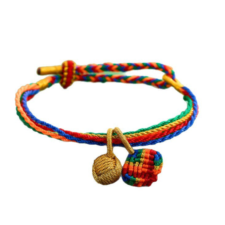 Children's Dragon Boat Festival Colorful Rope Hand-woven Small Hydrangea Carrying Strap Bracelets