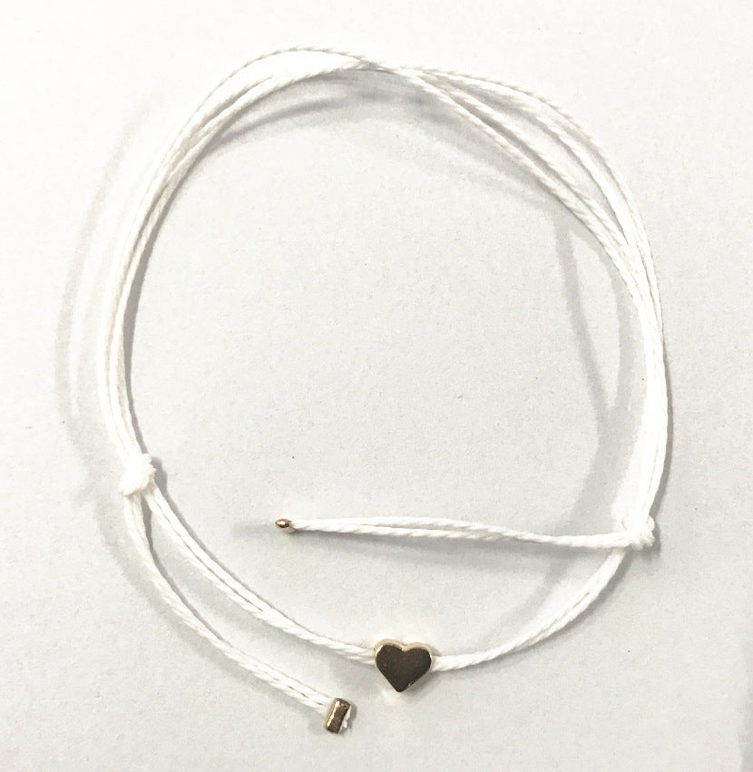 Simple Hemp Rope Cord Heart-shaped Small Bracelets