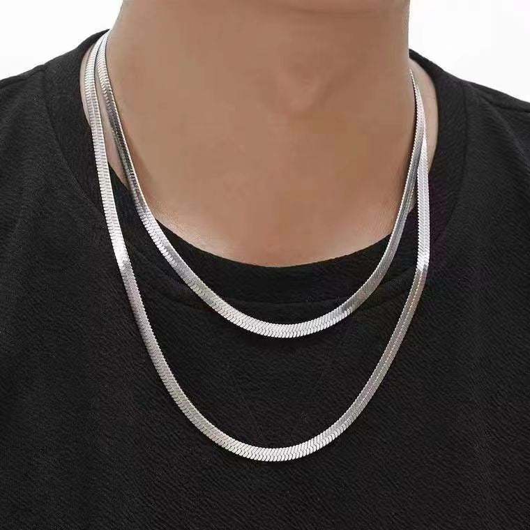 Women's & Men's Clavicle Titanium Steel Stainless Blade Chain Necklaces