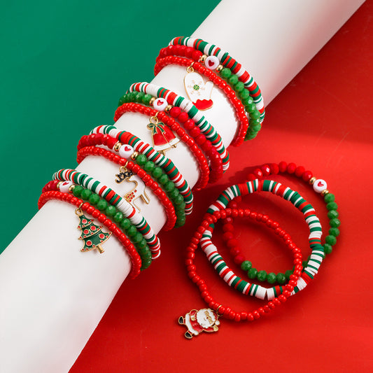 Christmas Beaded Suit Holiday Gift Santa Bracelets