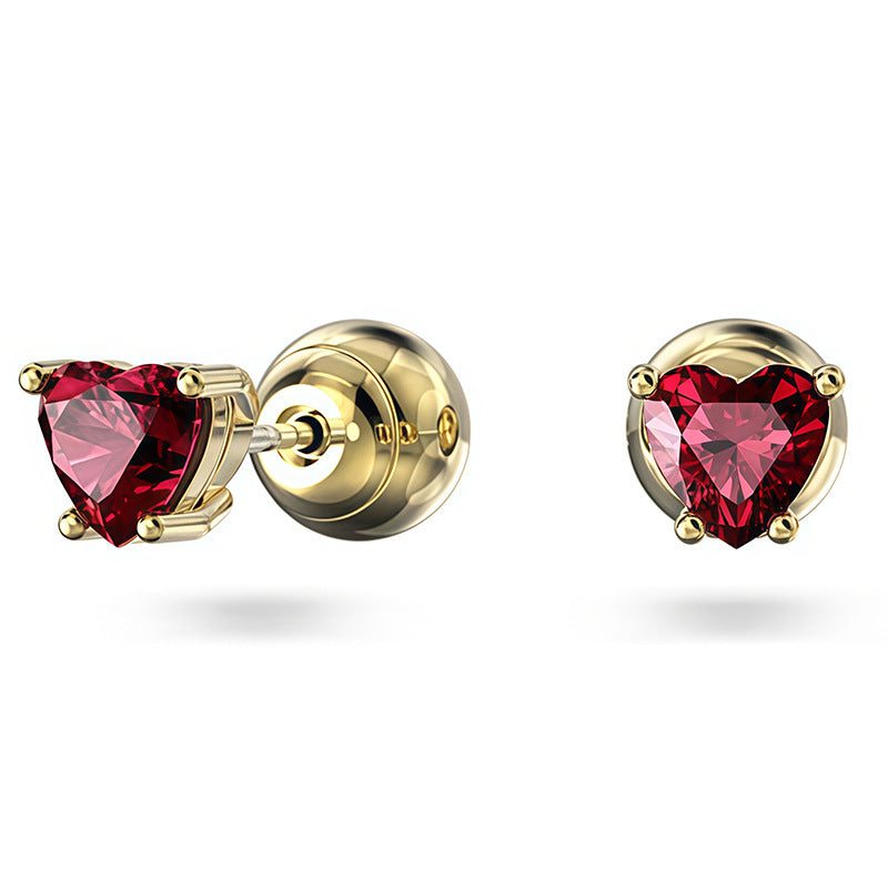 Austrian Crystal Thick Gold Plated Double-sided Rotating Earrings
