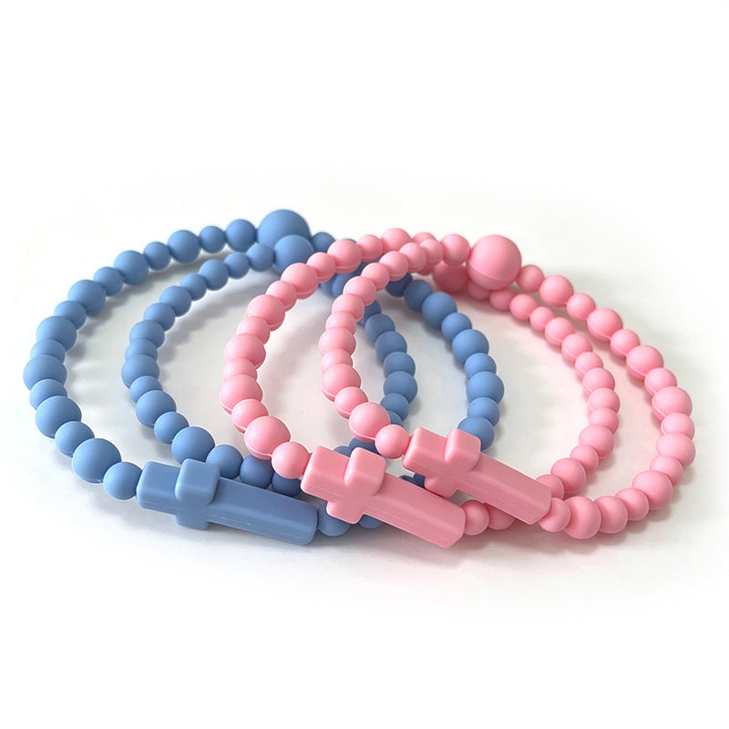 Fashion Macaron Color Series Cross Silicone Simple Bracelet