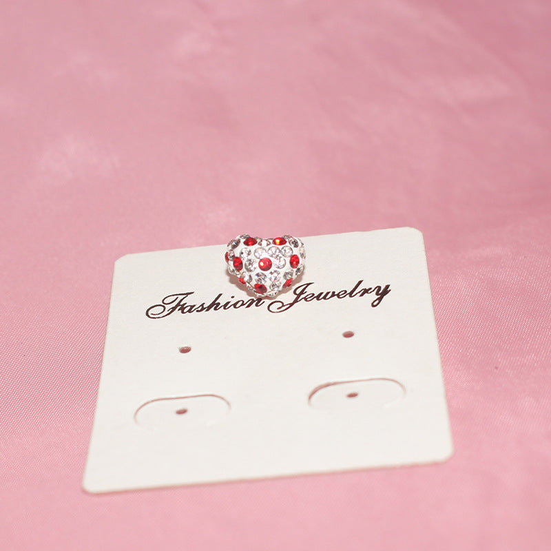 Titanium Steel Ear Fashion Three-dimensional Double-headed Twist Small Heart Shape Stud Earrings