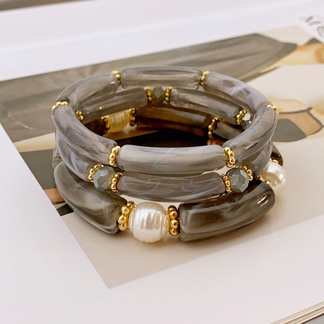Fashion Simple Acrylic Beaded Ladies Elbow Bracelets