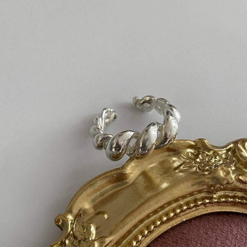Sterling Sier Croissant Diamond Female Niche Design Index Finger Fashion Ring
