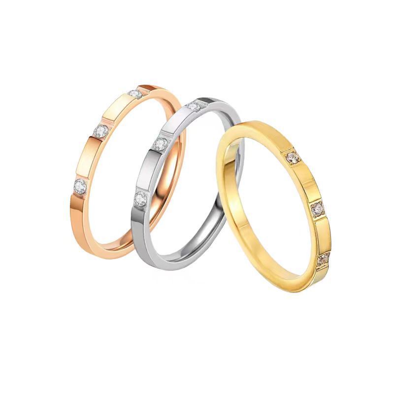 Steel Female Simple Design Niche High-grade Electroplated Rings