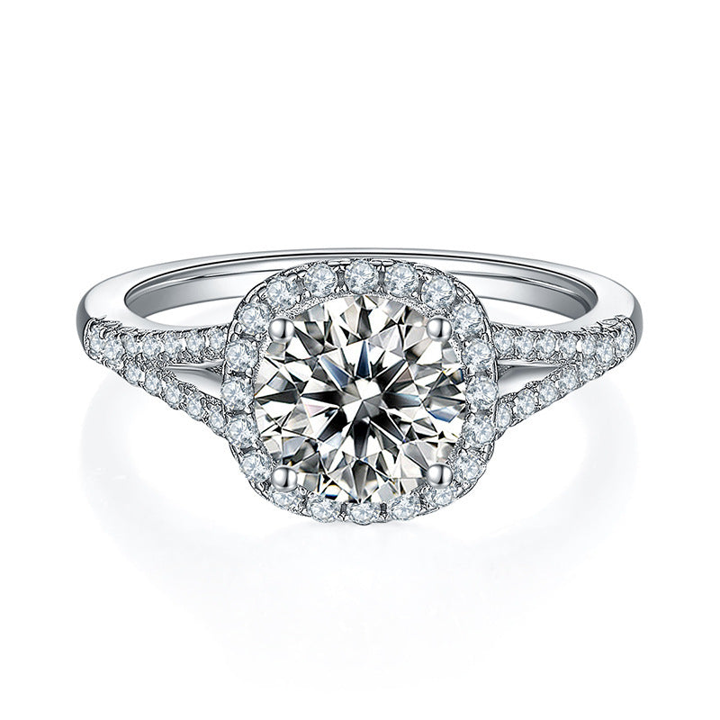 2 Karat Luxury Square Bag Female Full Diamond Four Claw Rings