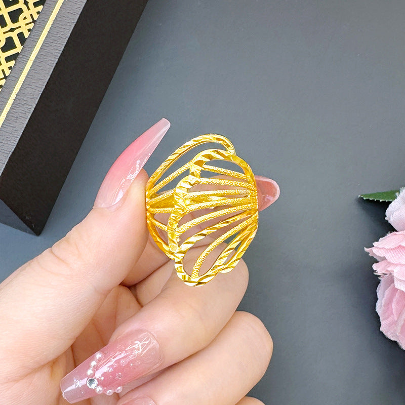 Women's Advanced Design Exaggerated Opening Real Bronze Rings