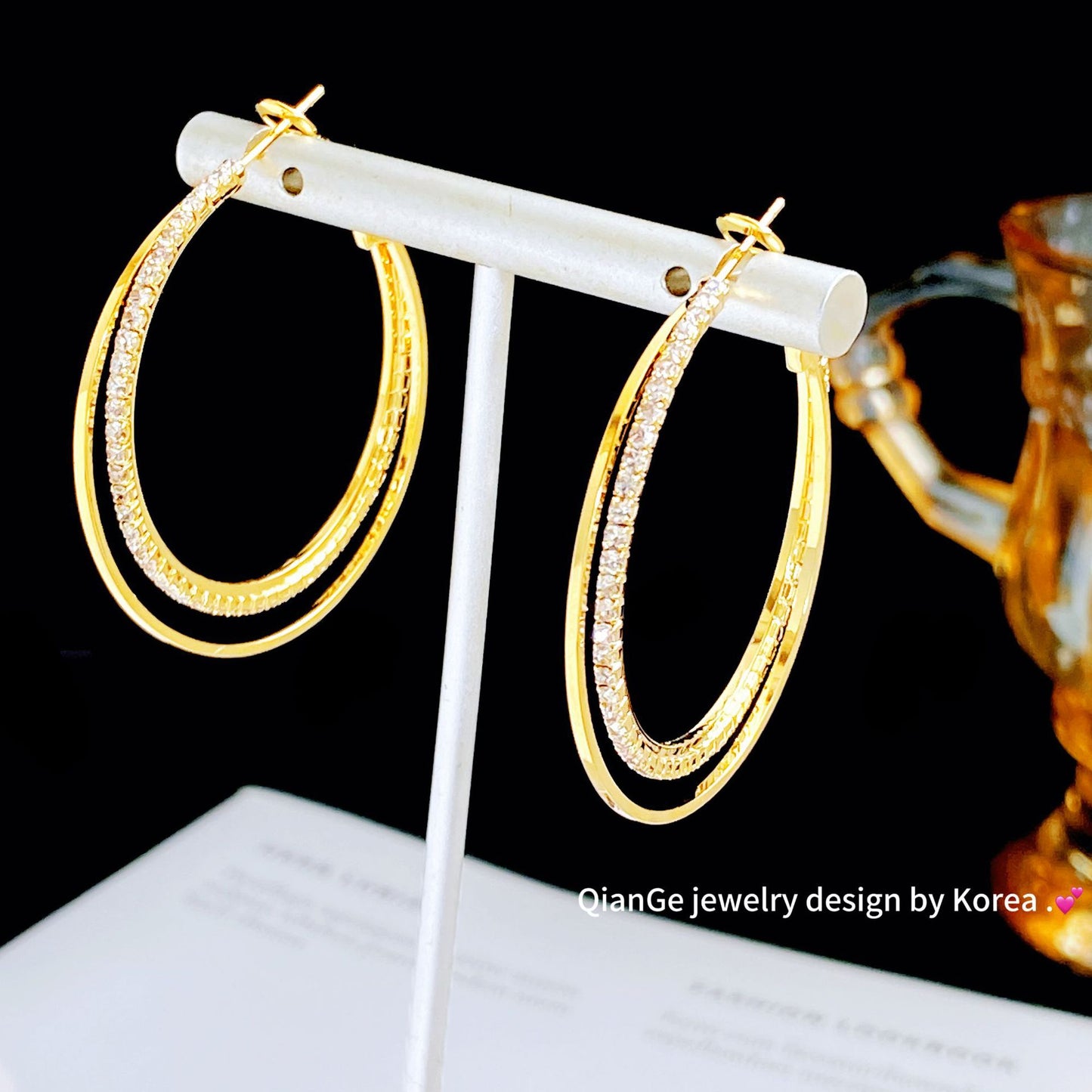 Circle Round Female Sier Needle Temperament Earrings