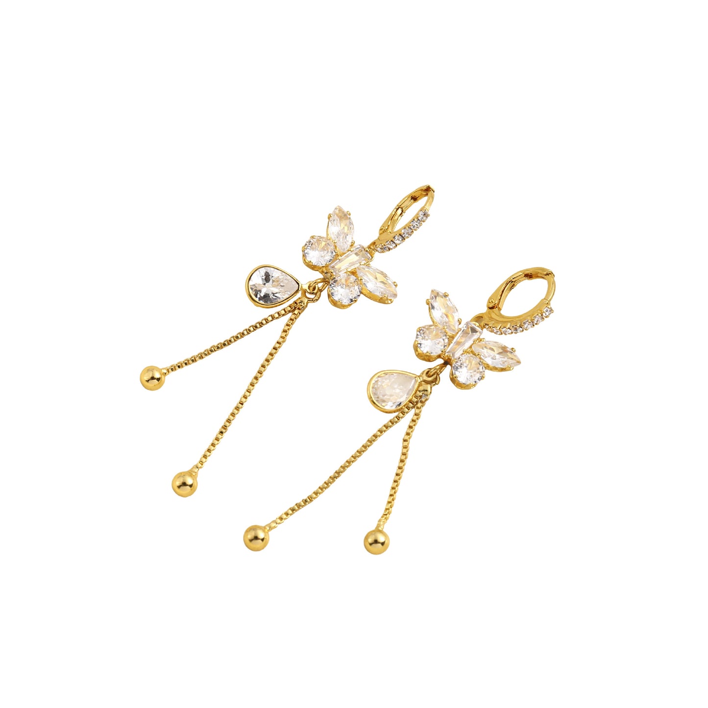 Butterfly Tassel Temperament Design Long Face Earrings