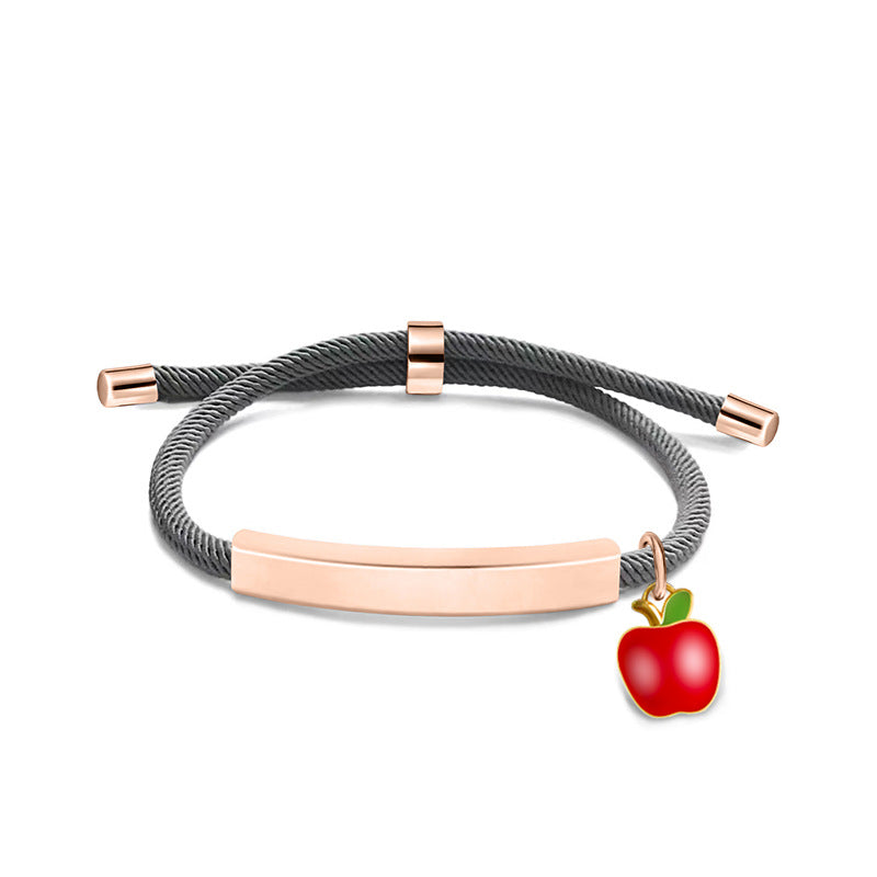 Material Red Apple Accessories Gift Lettering Bracelets