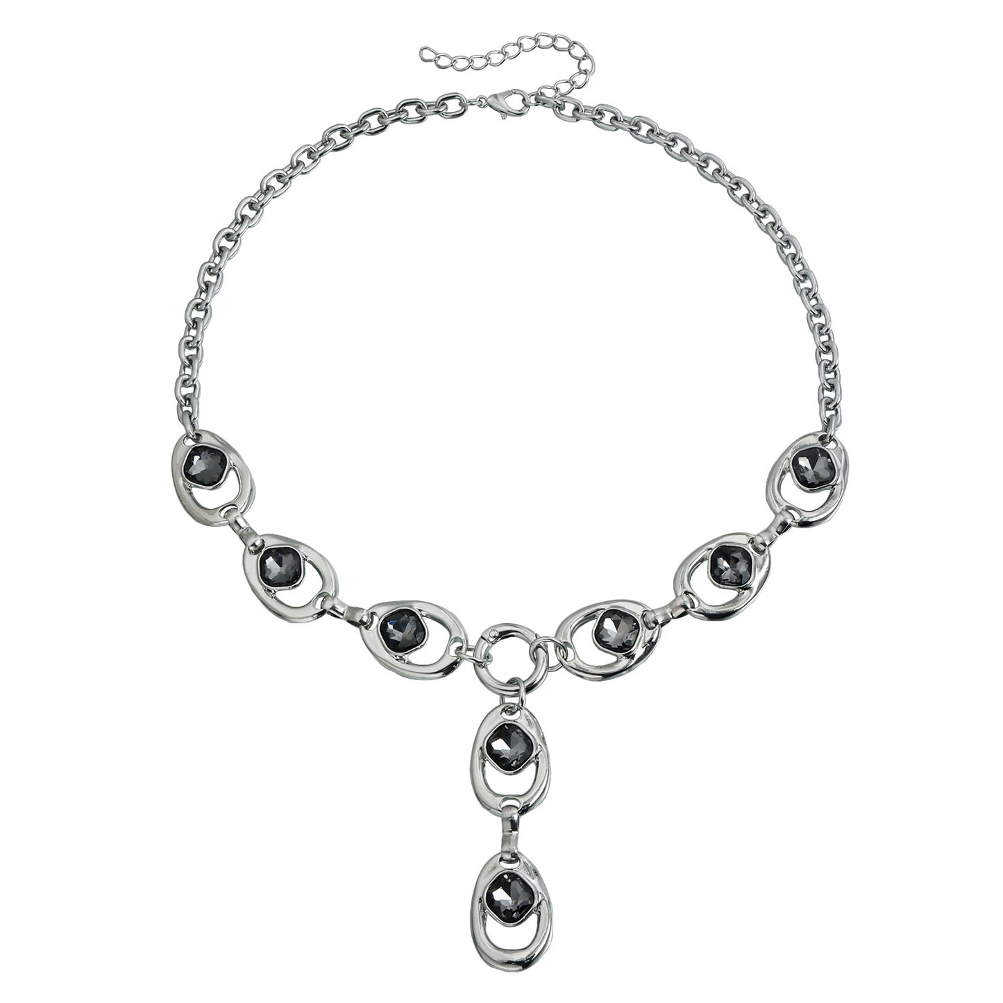 Black Diamond Y-shaped Heavy Metal Sense Necklace