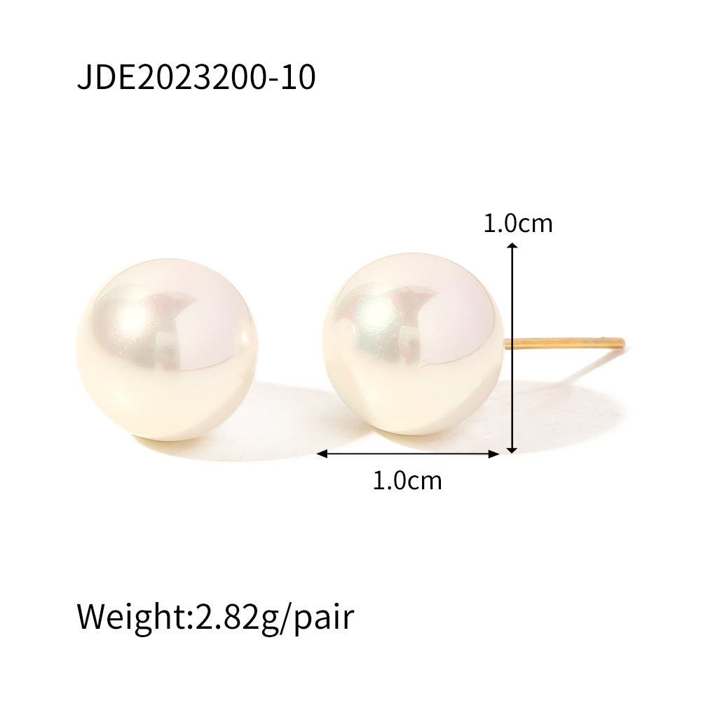 Ding Ornament Stainless Steel Pearl High-grade Earrings