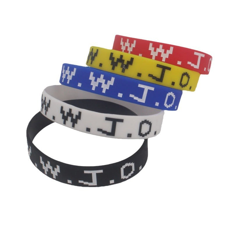 Women's & Men's Sports Style Silicone Concave Color Filling Adult Rubber Wrist Bracelet