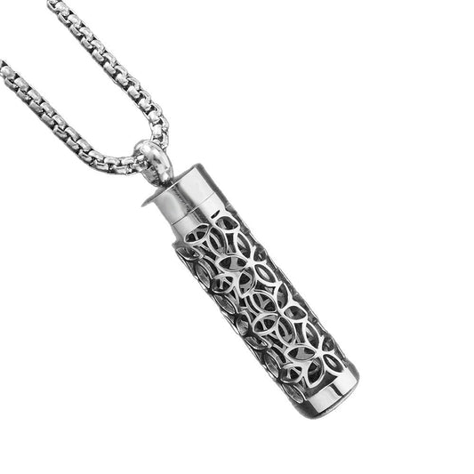 Women's & Men's Titanium Steel Perfume Aroma Diffuser Essential Oil Box Pendants