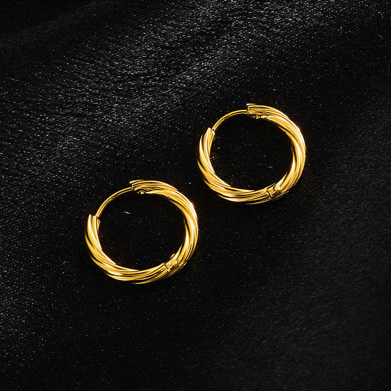 Clip Fashion Popular Knock Pattern Titanium Steel Ear Buckle