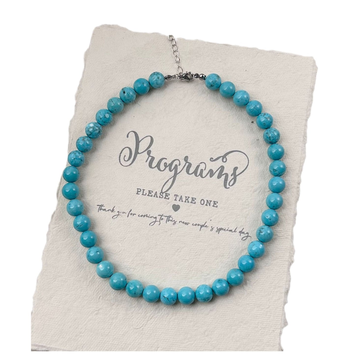 Women's Turquoise Beaded Stackable Popular Natural Stone Clavicle Chain Necklace