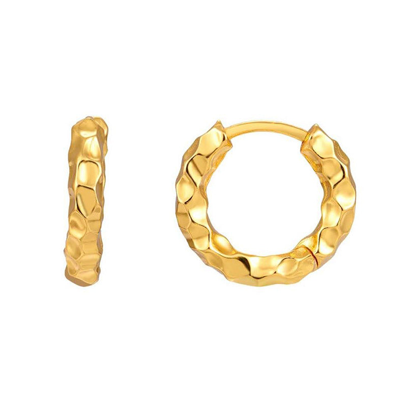Sier Needle Light Luxury Geometric Inlaid Zircon Ear Simple Fashion Earrings