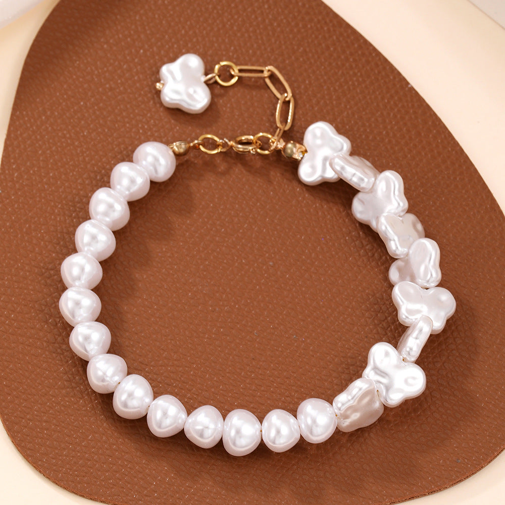 Irregular Imitation Pearl Buckle French Fashion Bracelets