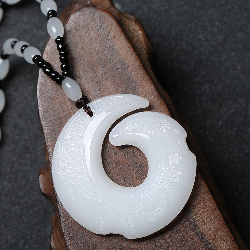 Women's & Men's Jade Good Luck Comes Safety Buckle Pendants