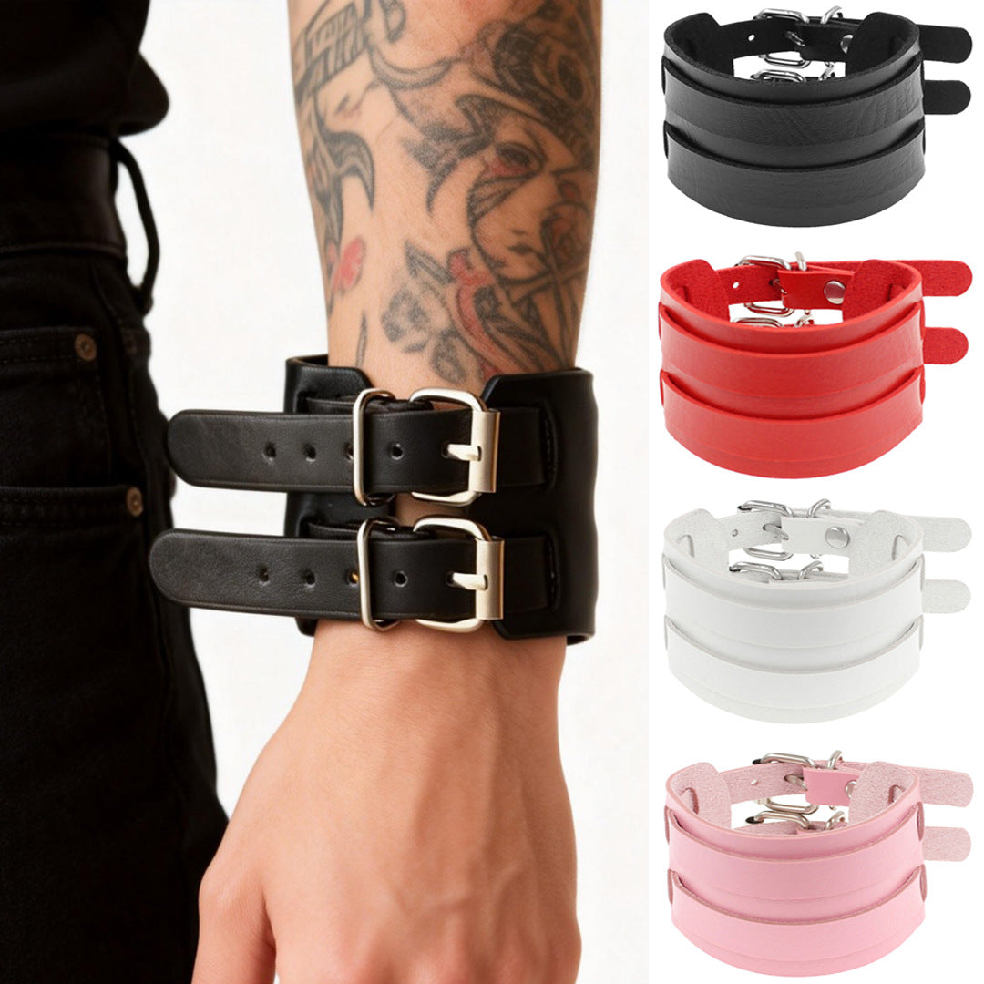 Protection Leather Korean Style Punk Couple Rivet Fashion Rock Domineering Bracelet