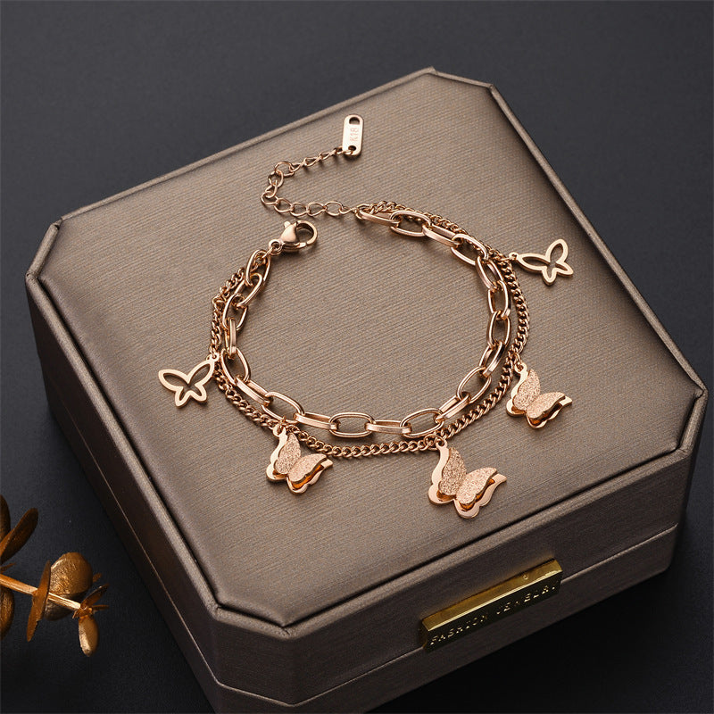 Women's Commuter Titanium Steel Light Luxury Couple Bracelets
