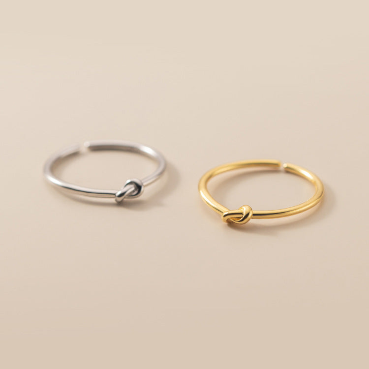 Line Knotted Simple High Sense Design Korean Style Cold Rings