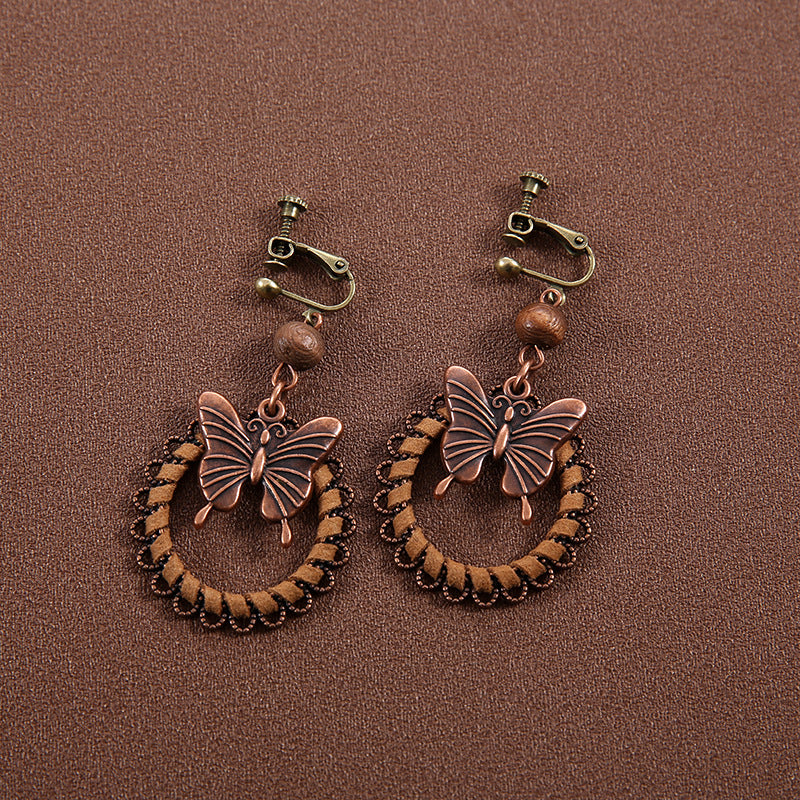 Ethnic Style Butterfly Retro Long Tassel Earrings