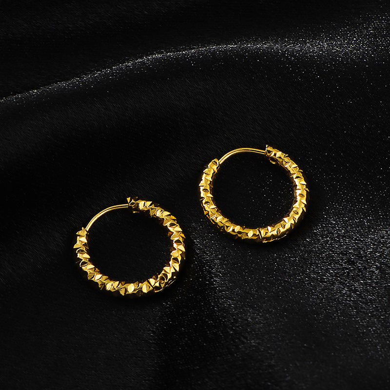 Clip Fashion Popular Knock Pattern Titanium Steel Ear Buckle