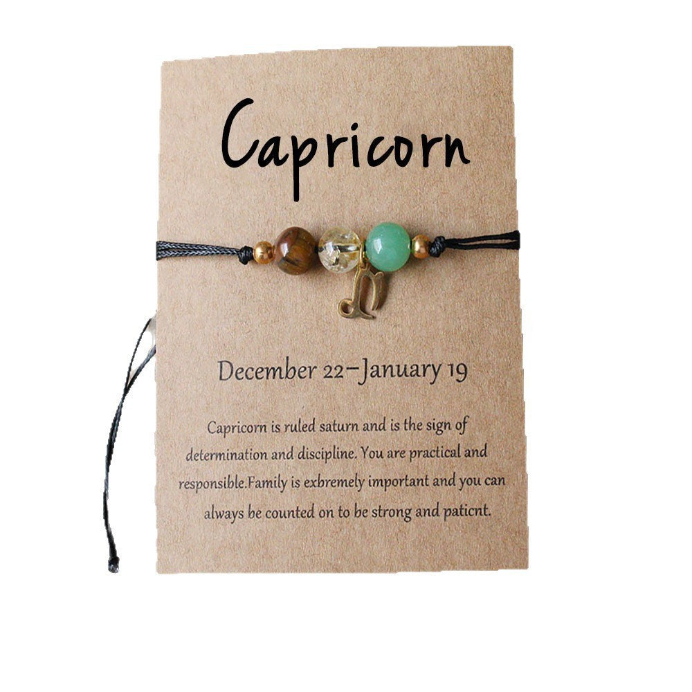Planets Twee Constellations Natural Stone Blue Black Bracelet