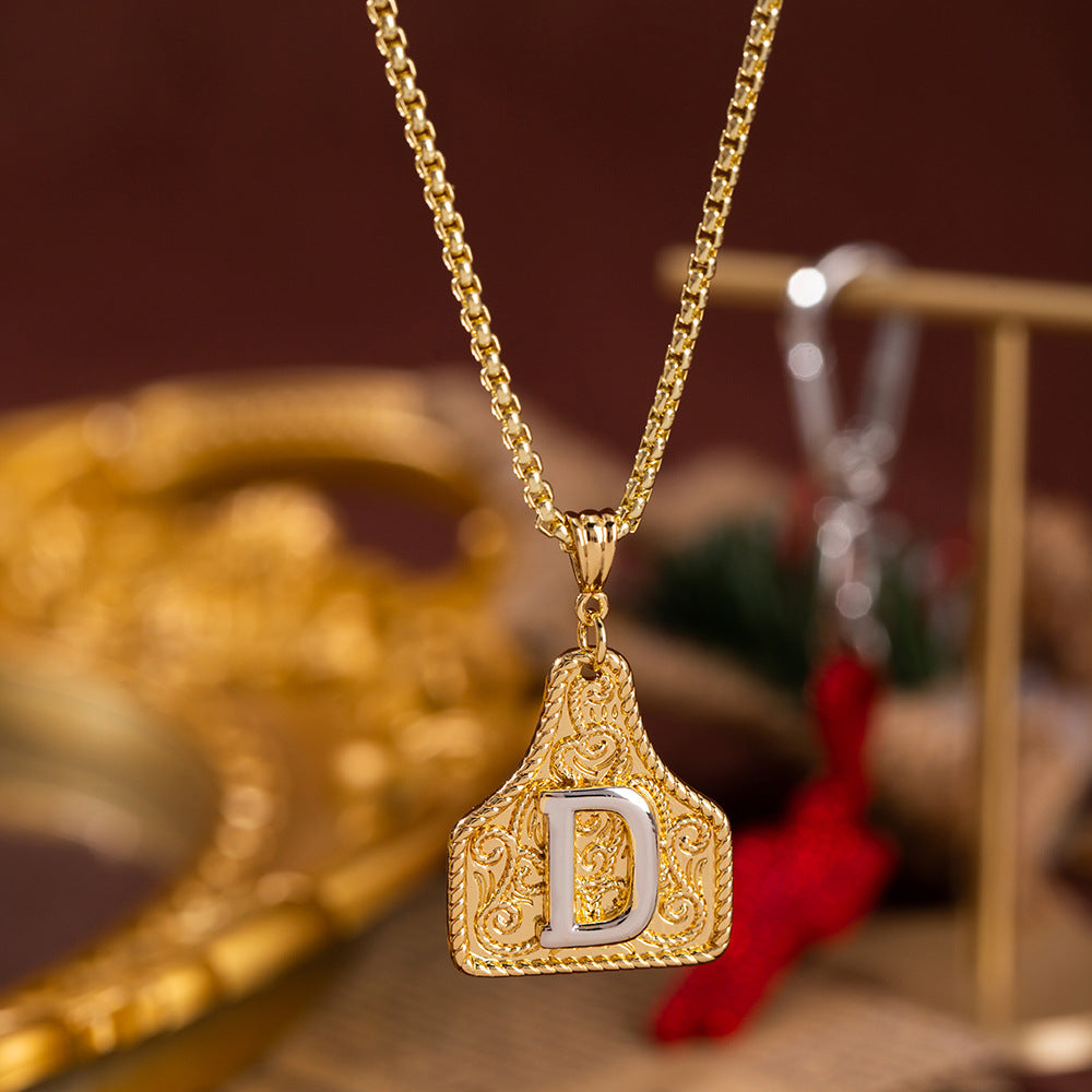 Women's Fashion English Letters Electroplated Copper For Design Personalized Clavicle Necklace
