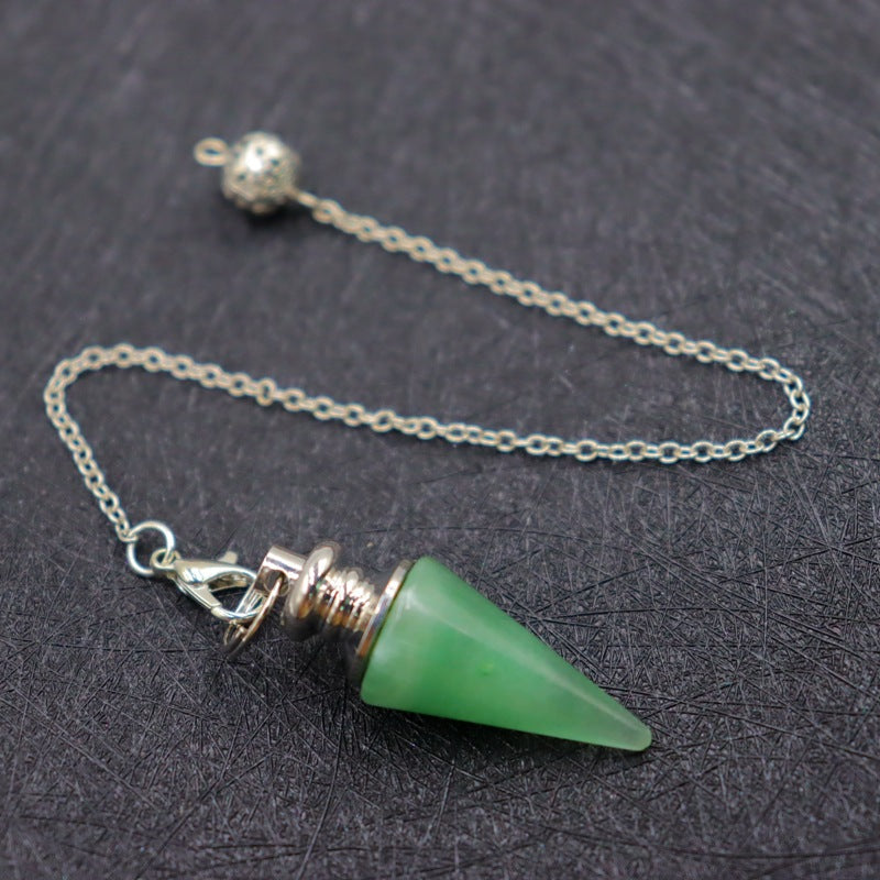 Column Pendulum Chain Natural Crystal Hexagonal Cone Pendants