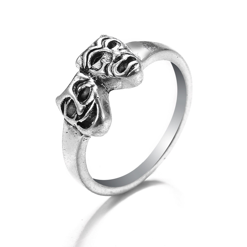 Knuckle Female Personality Rose Skull Spider Rings