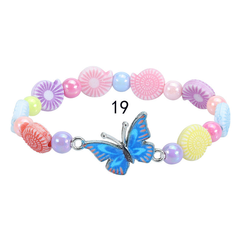 Children's Colorful Beaded Cute Butterfly Kindergarten Birthday Bracelets