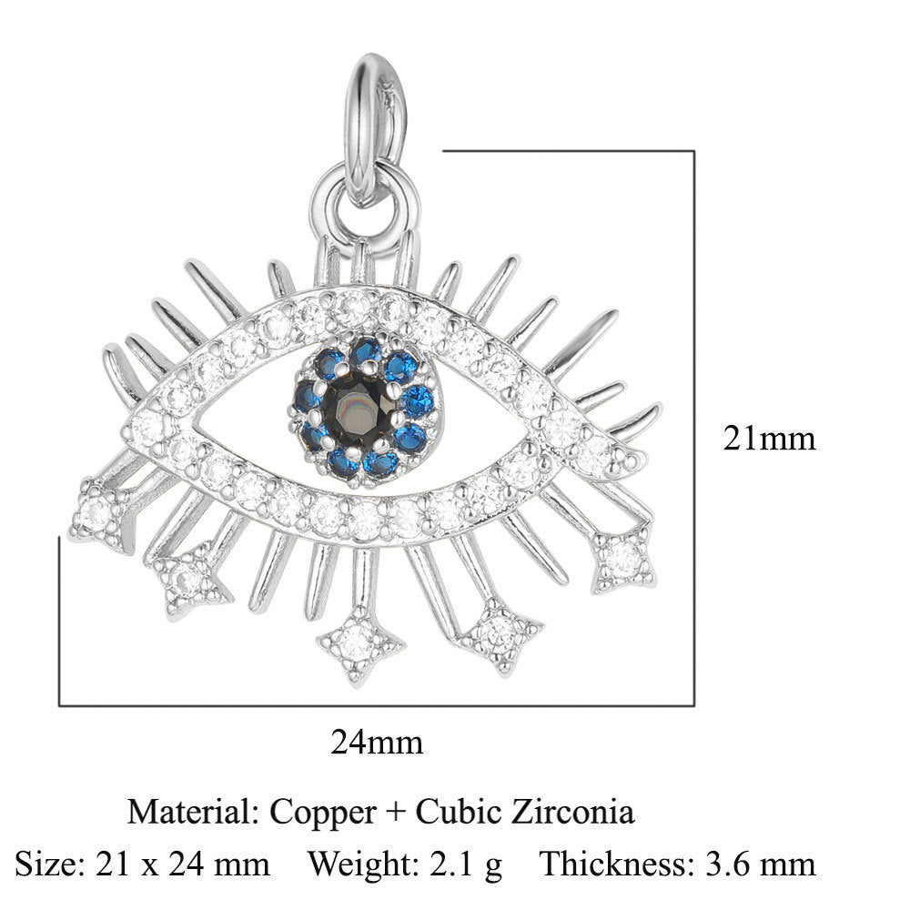 Devil's Eye Copper Zircon Ornament Accessories Pendants