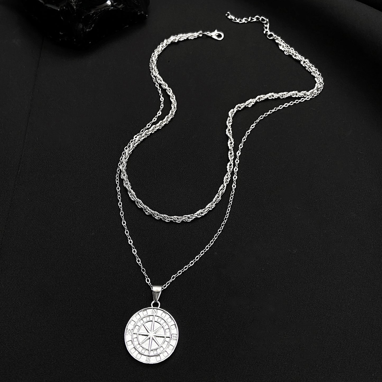 Women's Hip Hop Twin Double Layer Coin Necklaces