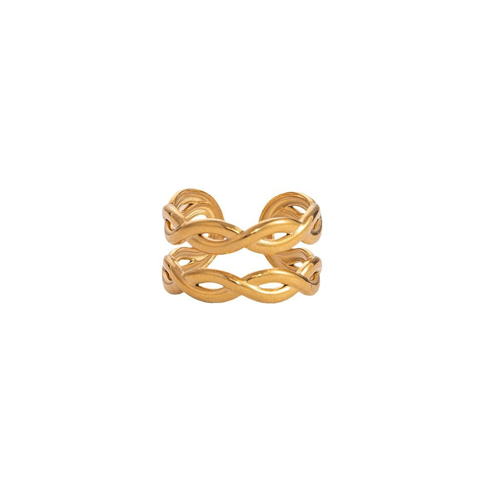 Simple Design Open Stainless Steel Gold-plated Rings