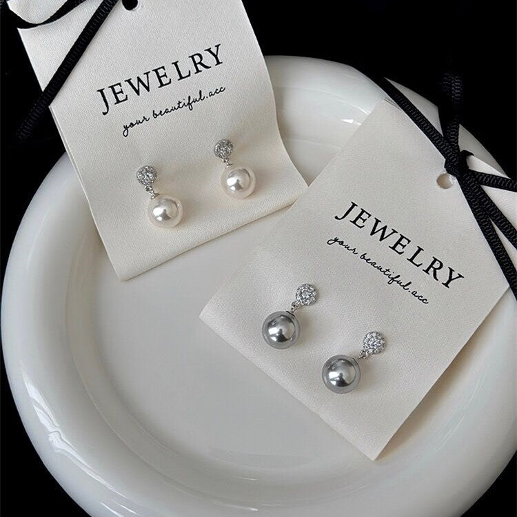 Women's Retro Zircon Pearl Sier Needle High Sense Simple Graceful Earrings