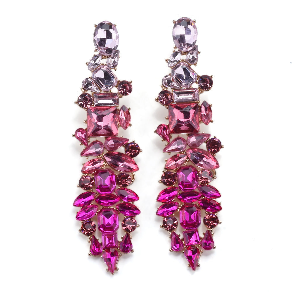Women's Exaggerated Tassel Fashion Creative Rhinestone Long Earrings