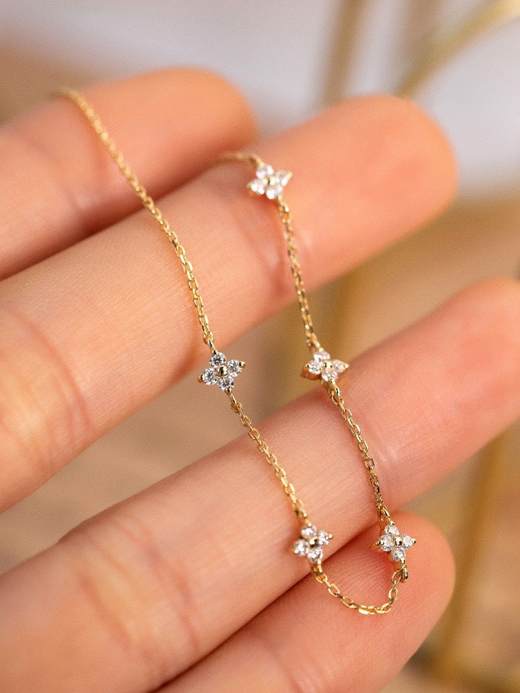 Sier Starry Female Simple Zircon Light Bracelets