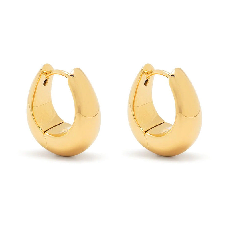 French Retro Gold Egg Shell Cool Ear Buckle
